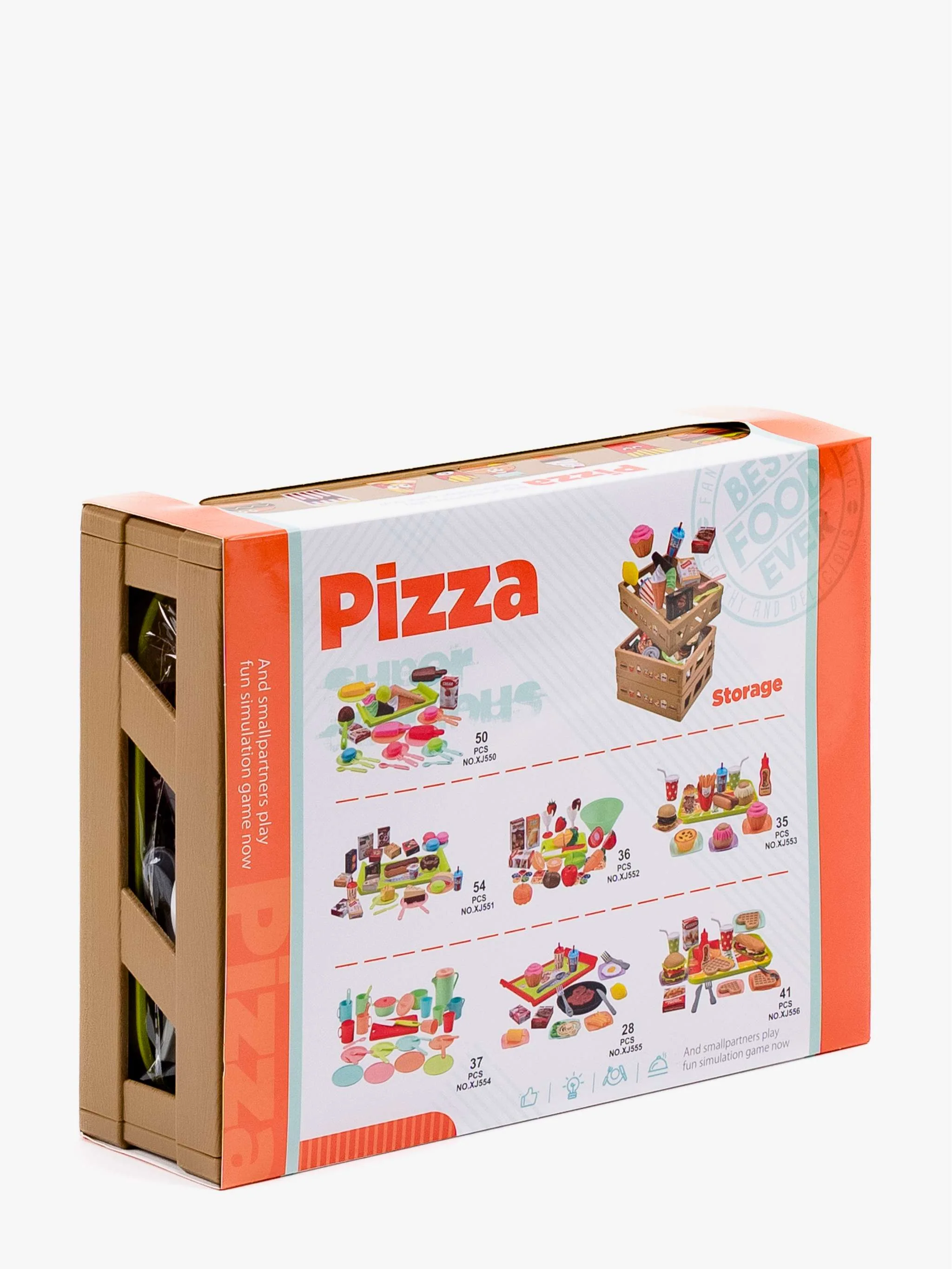 Juguete Pizza de cesta cuadrada, juego de comida y role play, para Niños - Image 3