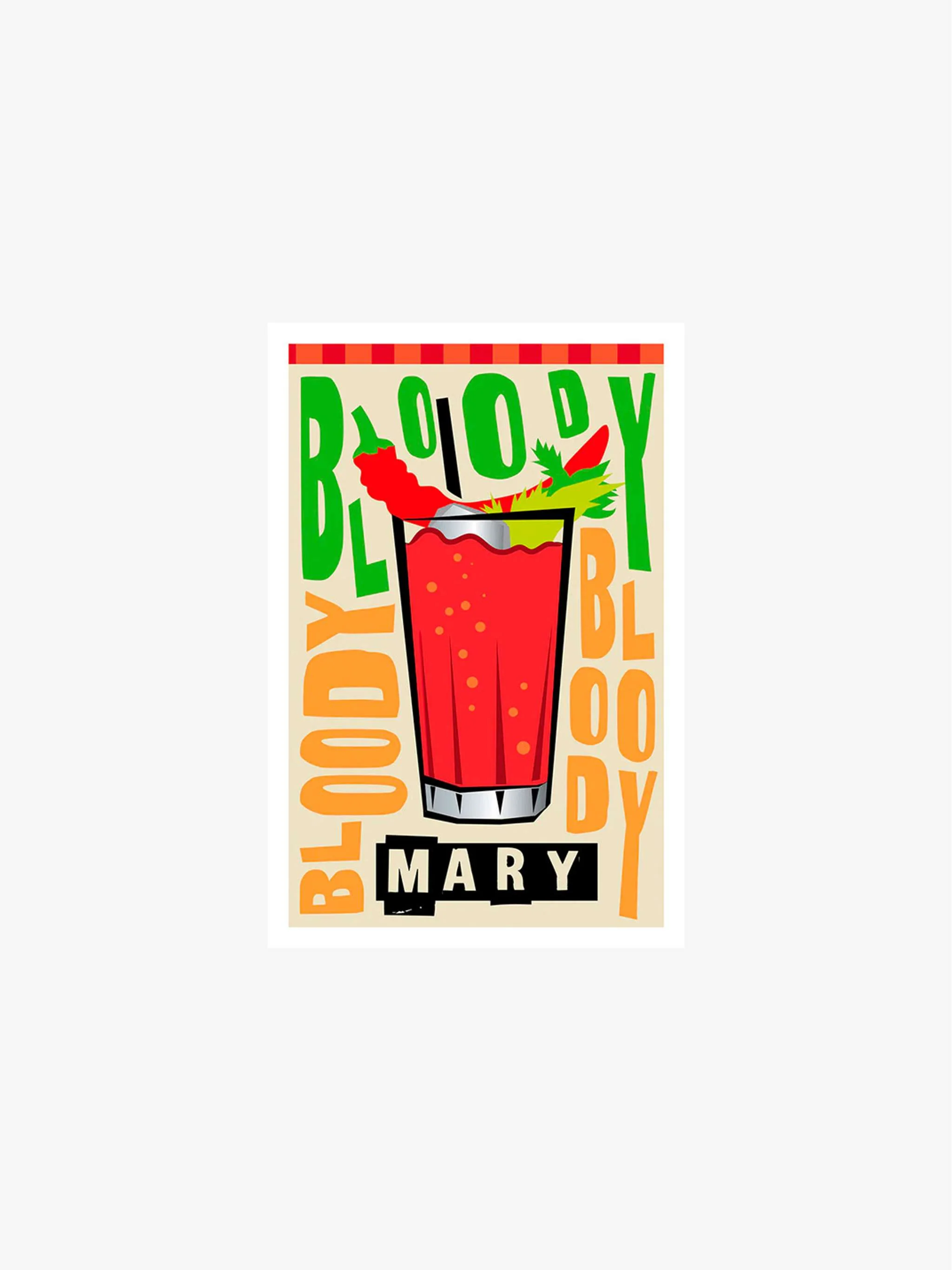 Cuadro decorativo, Cocktails - Bloody Mary, tamaño 40x60 cm