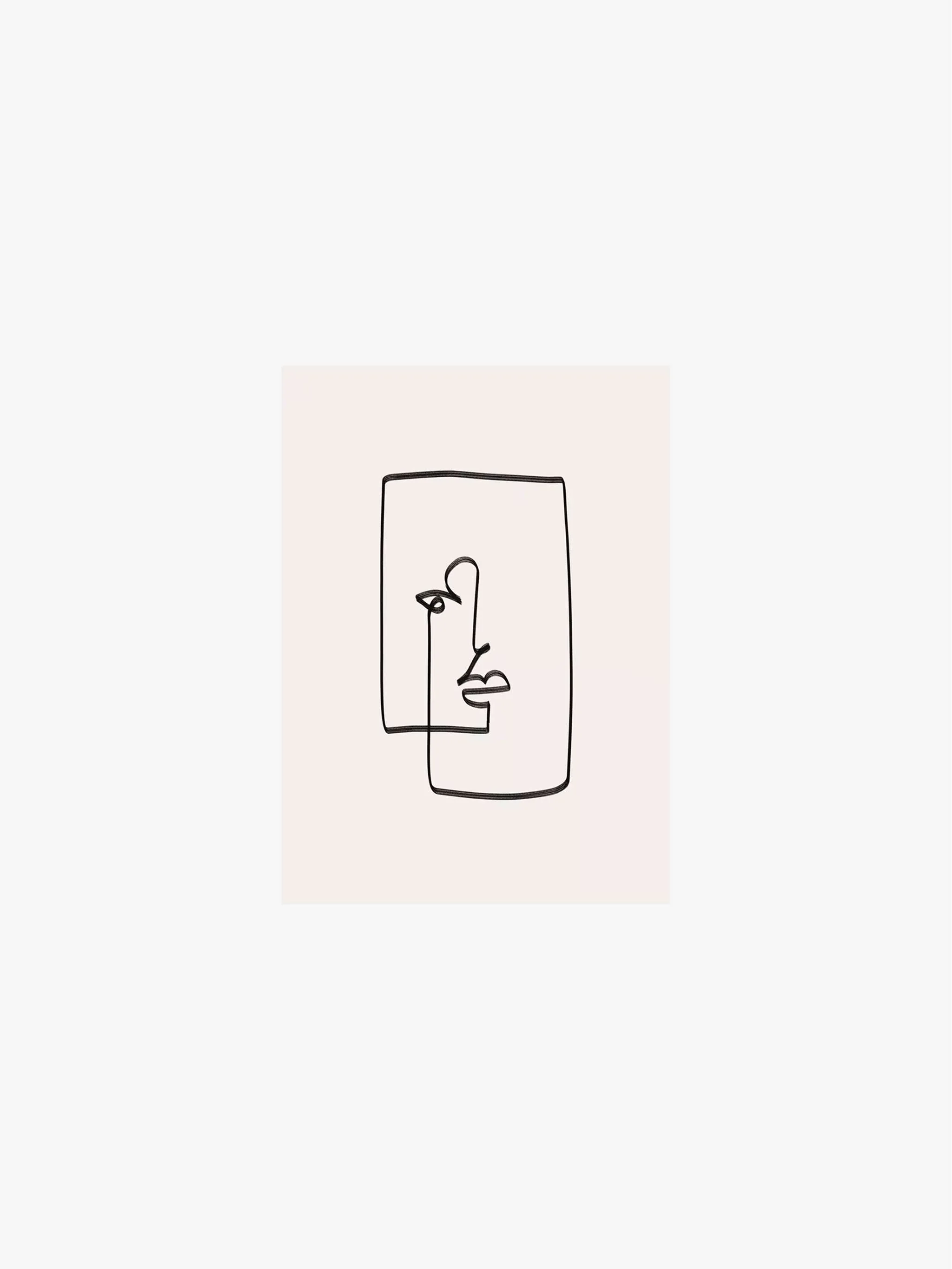 Cuadro decorativo Line Art - Visage Carré, tamaño 30 x 40 cm - Image 2