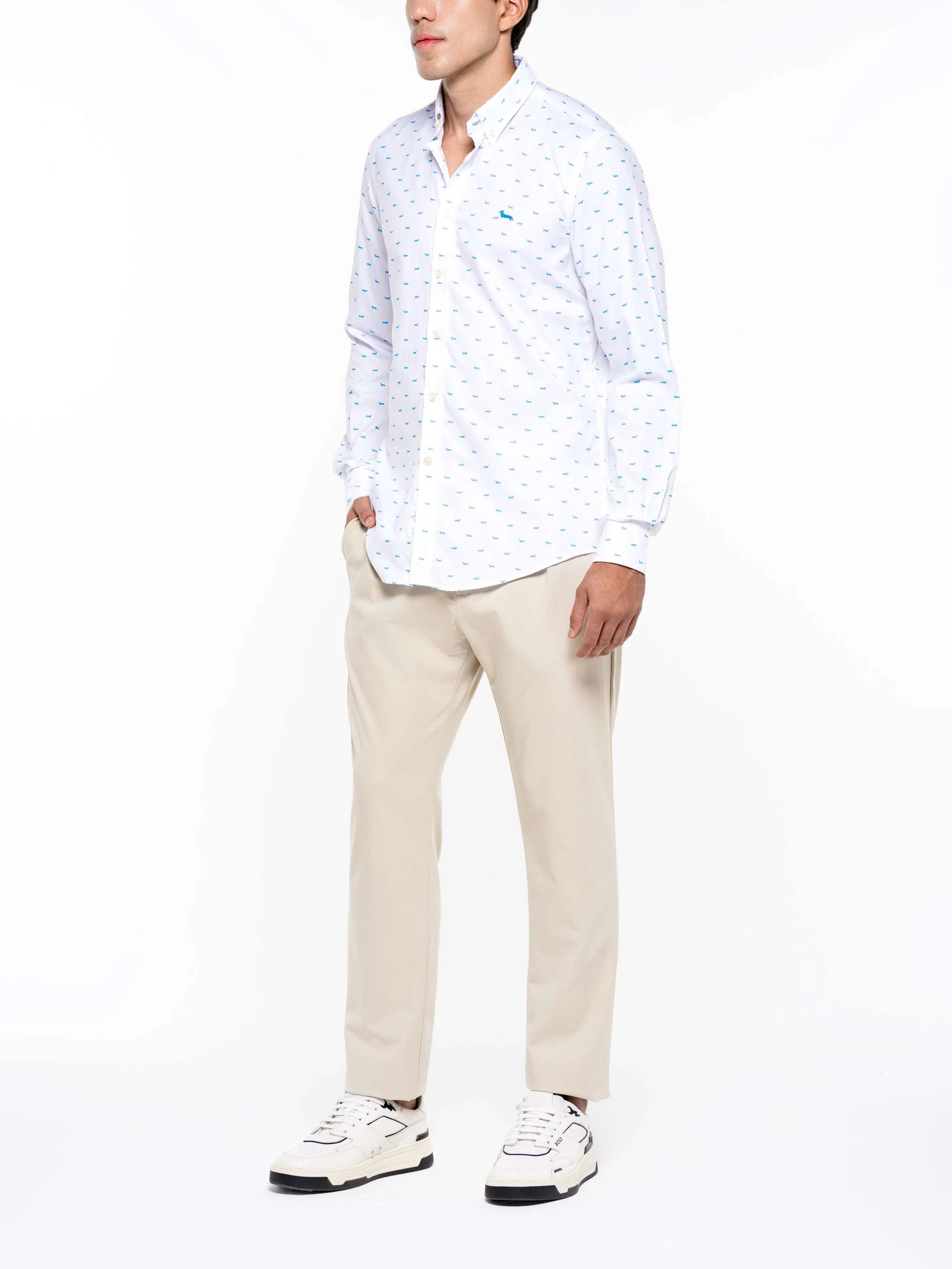 Camisa manga larga casual, color blanco, para Caballeros - Image 2