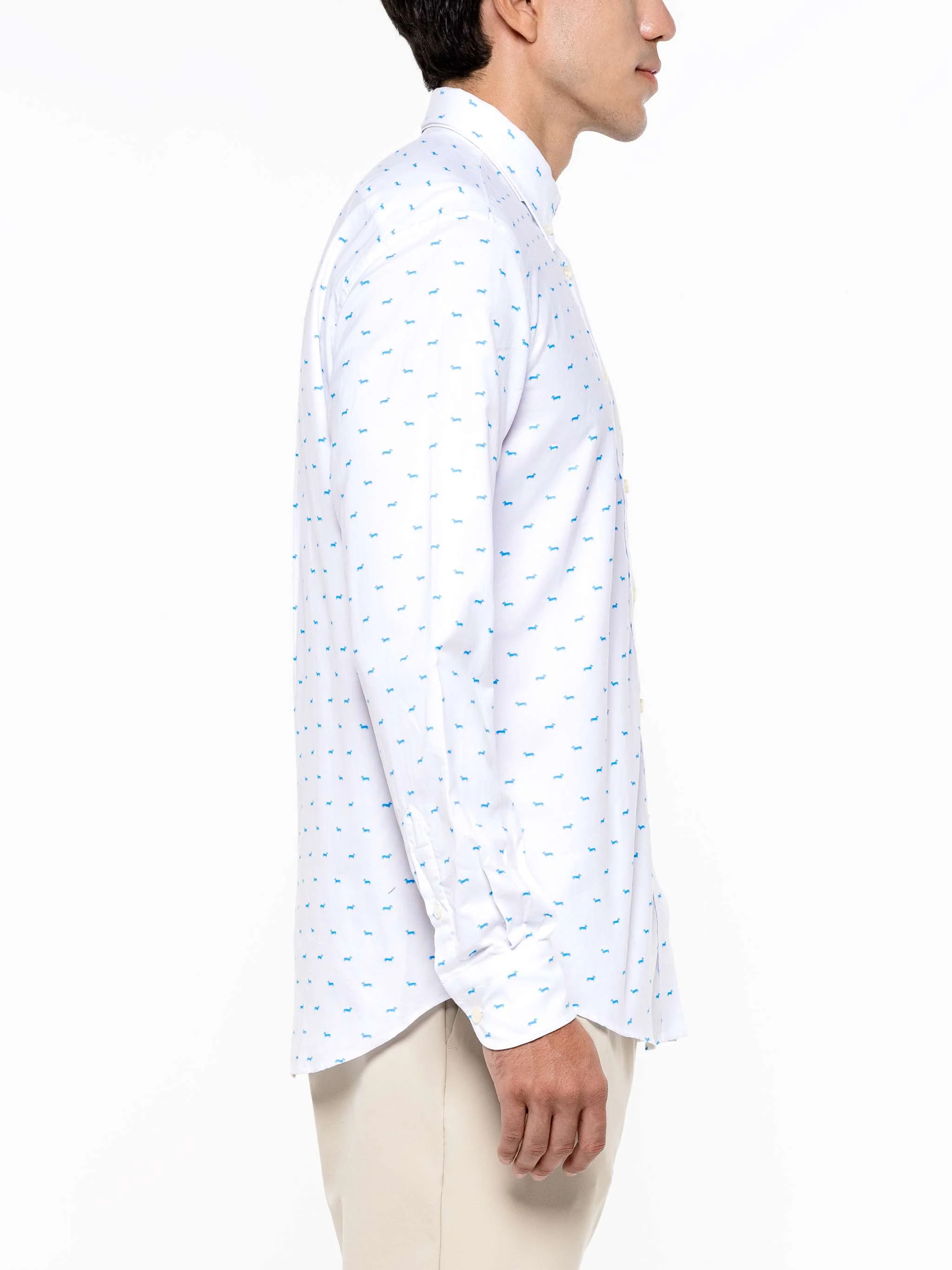 Camisa manga larga casual, color blanco, para Caballeros - Image 3