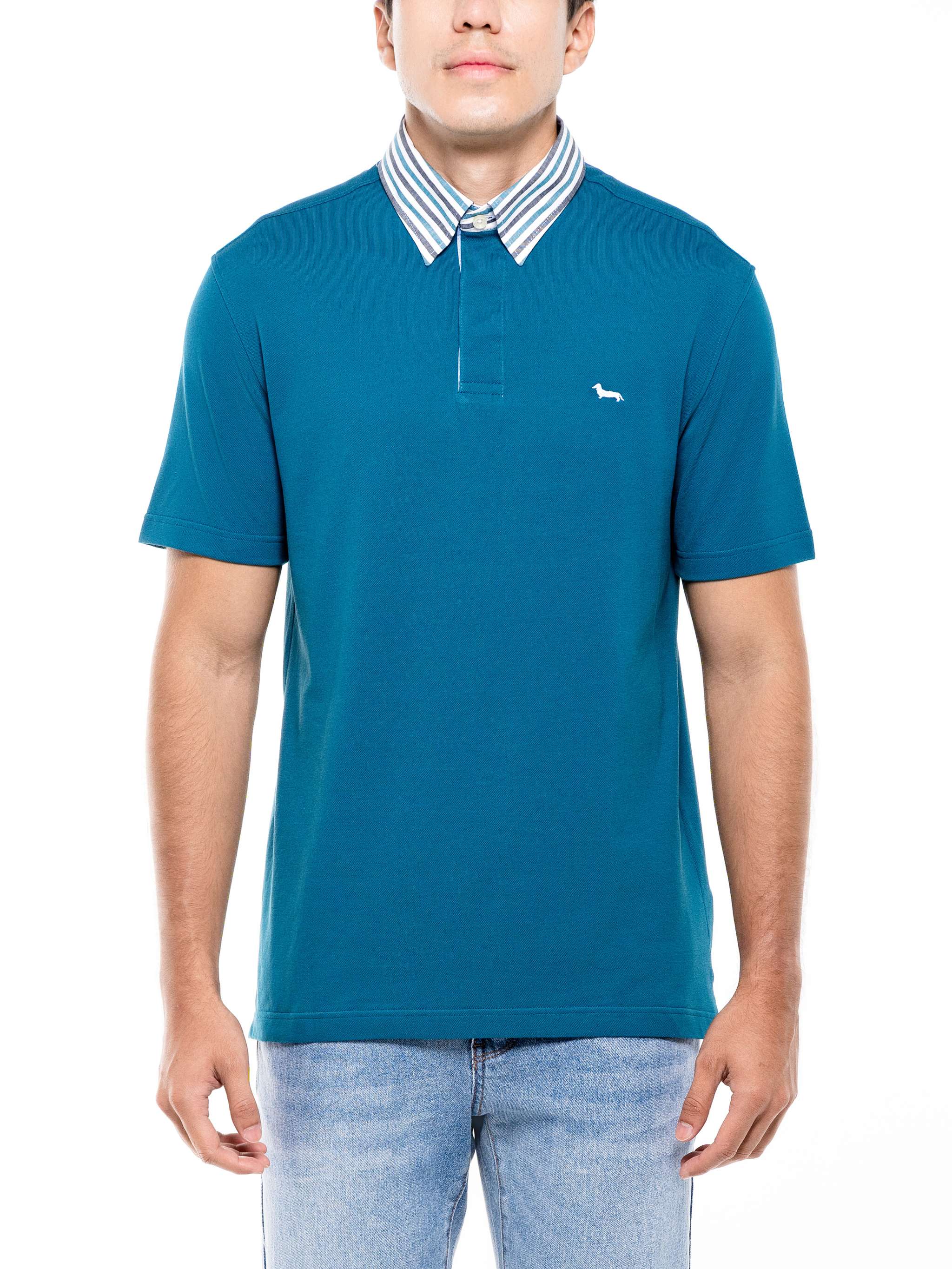 Chemise casual, color turquesa, para Caballeros