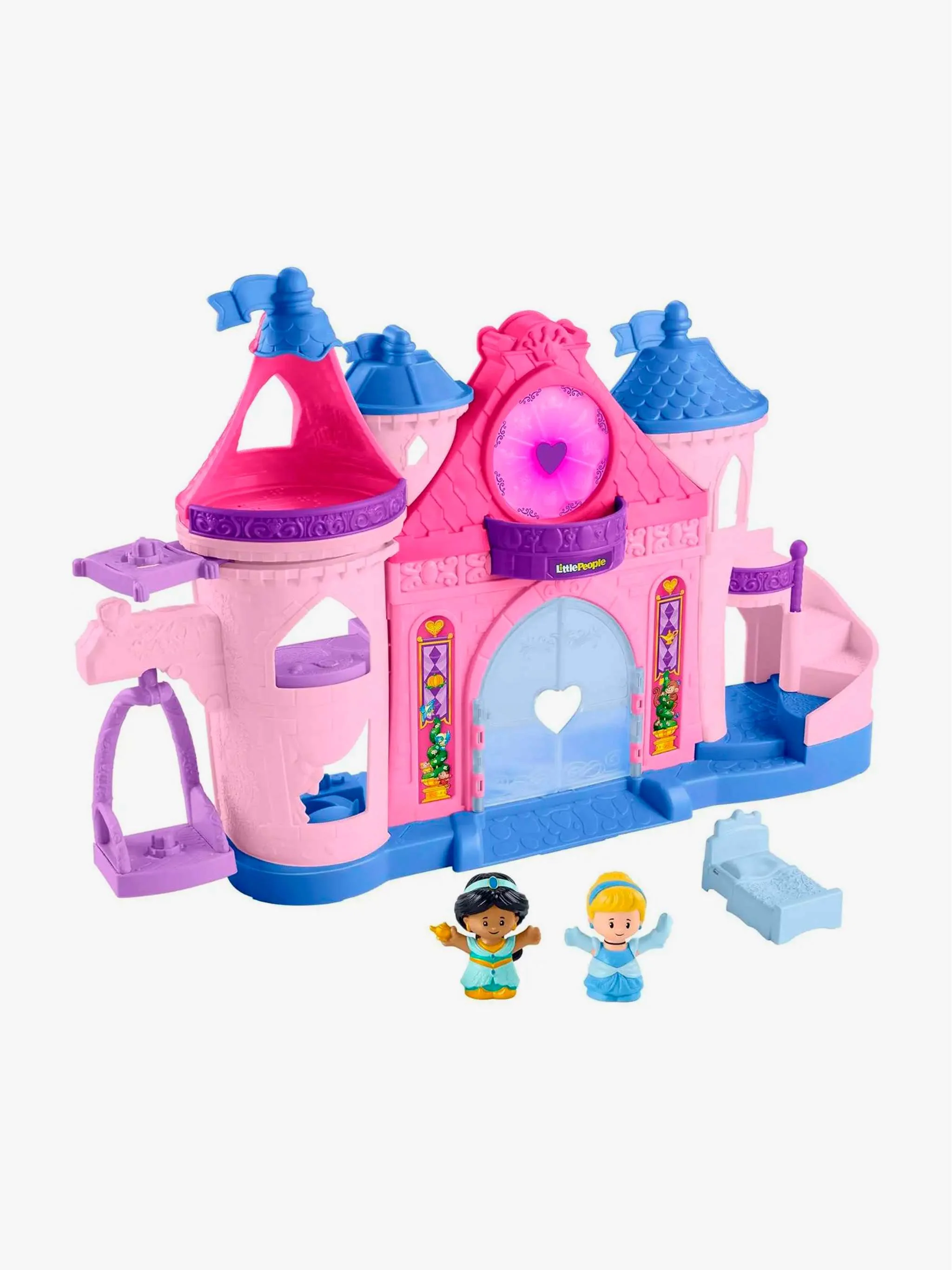 Juguete Fisher Price Little People - Juego de luces mágicas y castillo danzante de princesas Disney, juego imaginativo y estimulación sensorial, para Niños