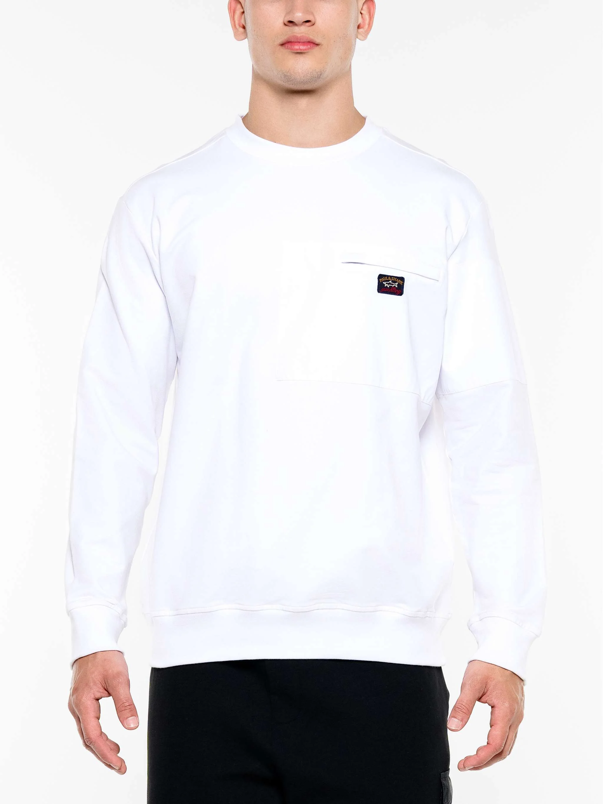 Sudadera unicolor, color blanco, para Caballeros