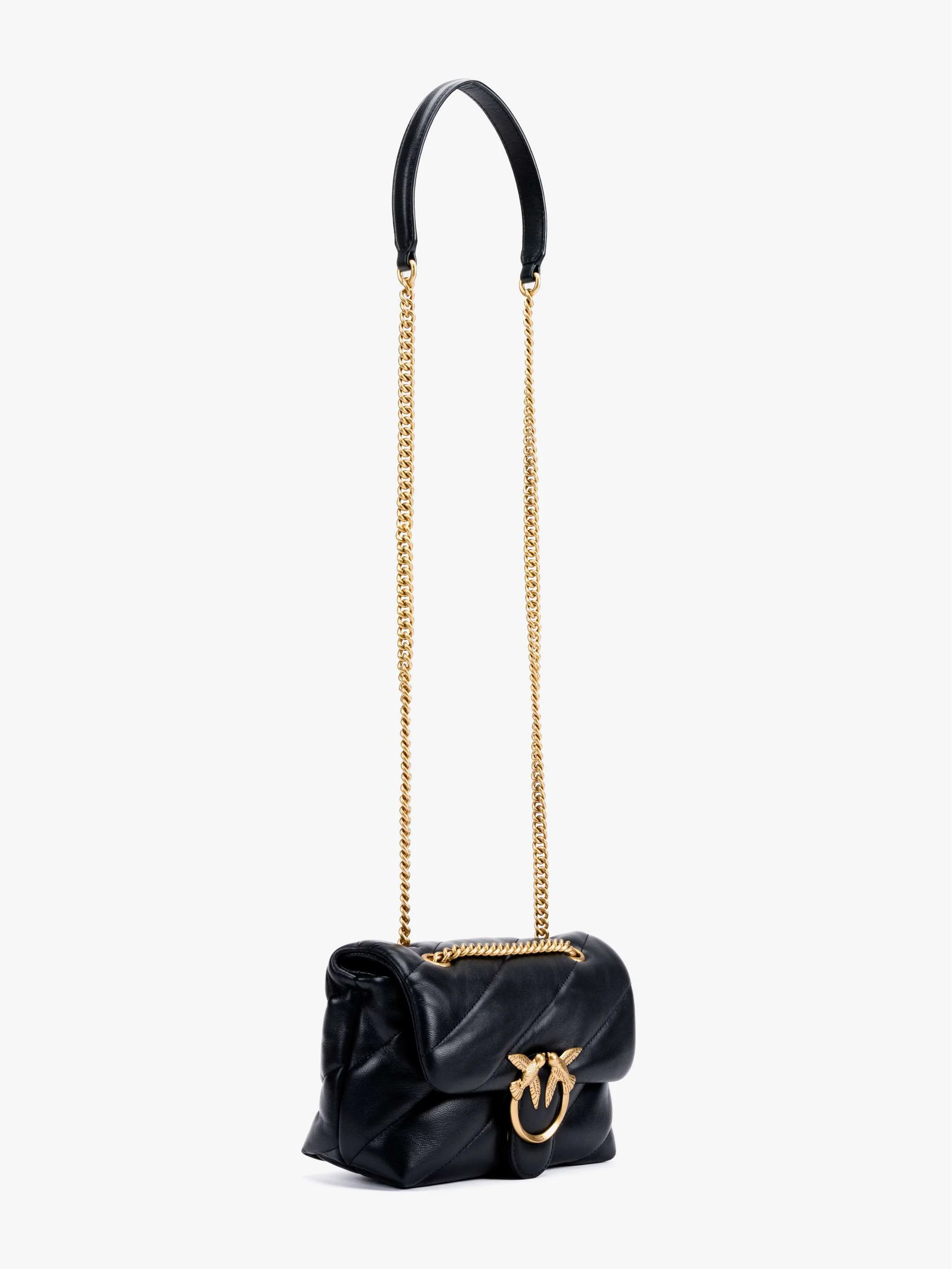 Bolso de Hombro Love Puff Mini Cl Sheep Nappa, color Negro con Dorado, para Damas - Image 2