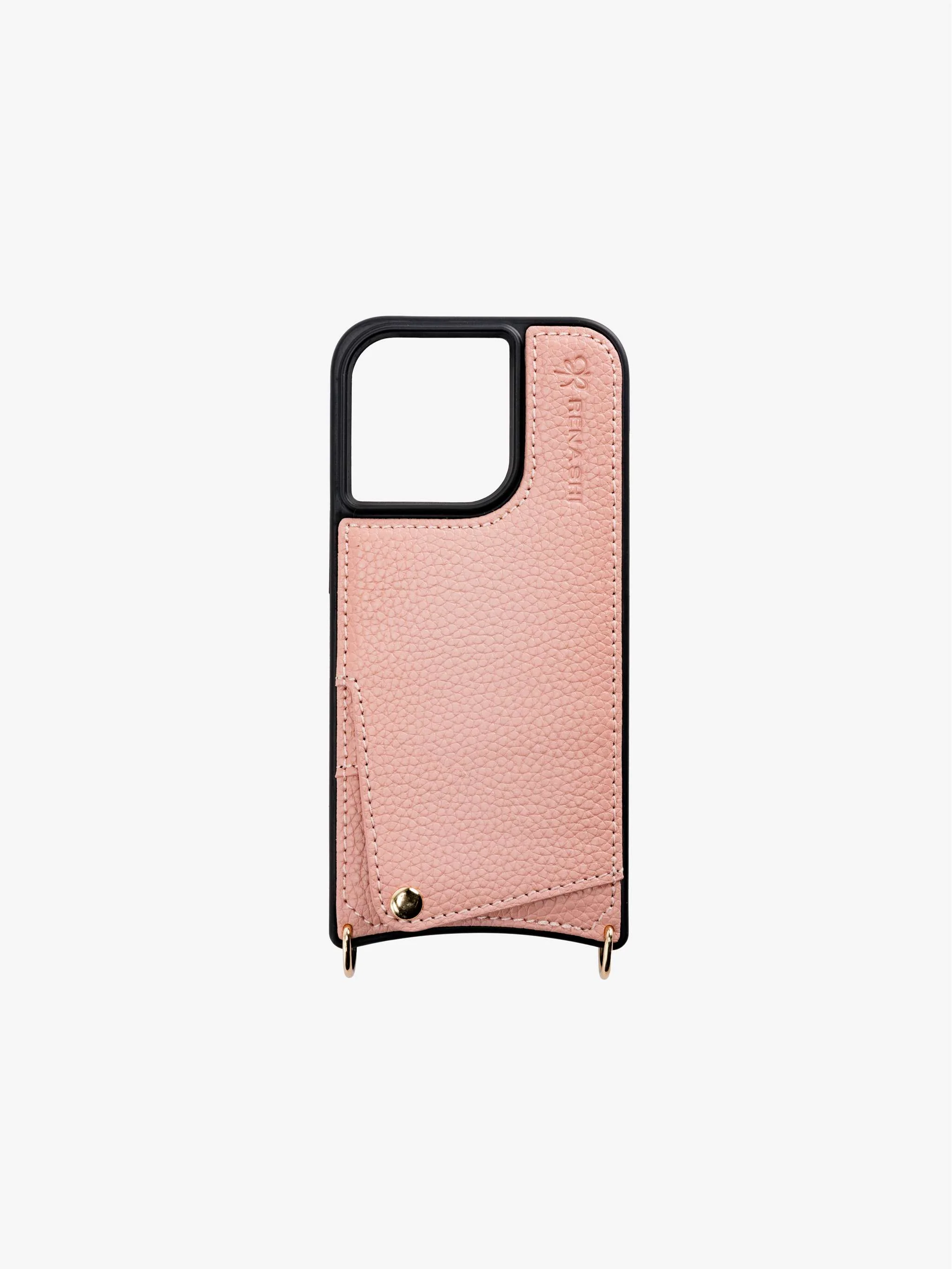 Forro de cuero Renashi para iPhone 15 Pro, color Rosado