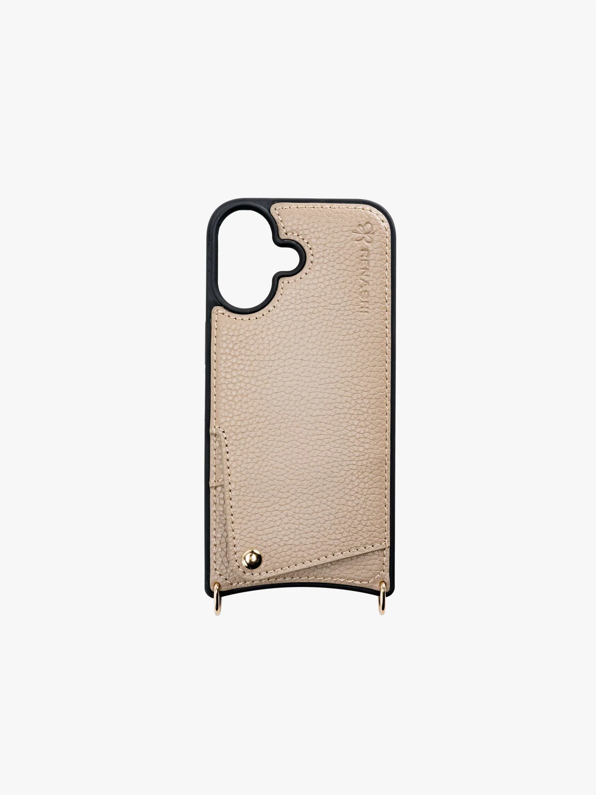 Forro de cuero Renashi para iPhone 17, color Taupe